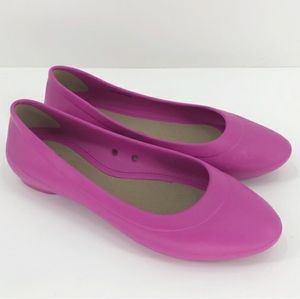 crocs ballet flats pink